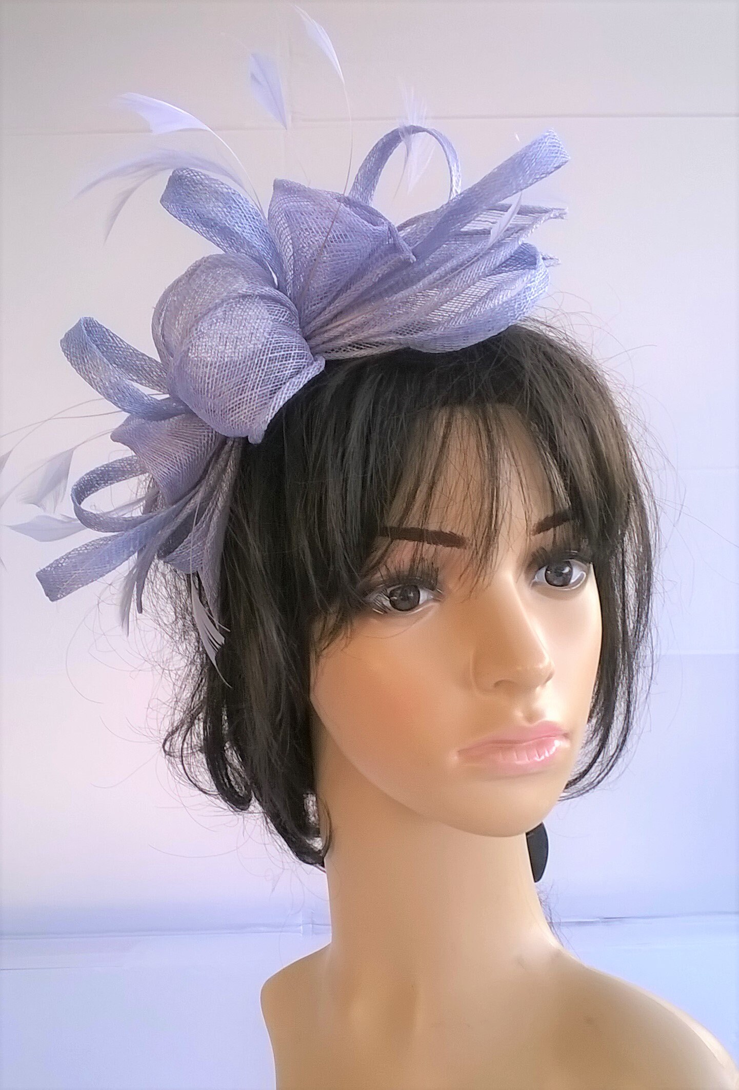 Fascinator Lavender Feather..stunning rosette fascinator on a headband