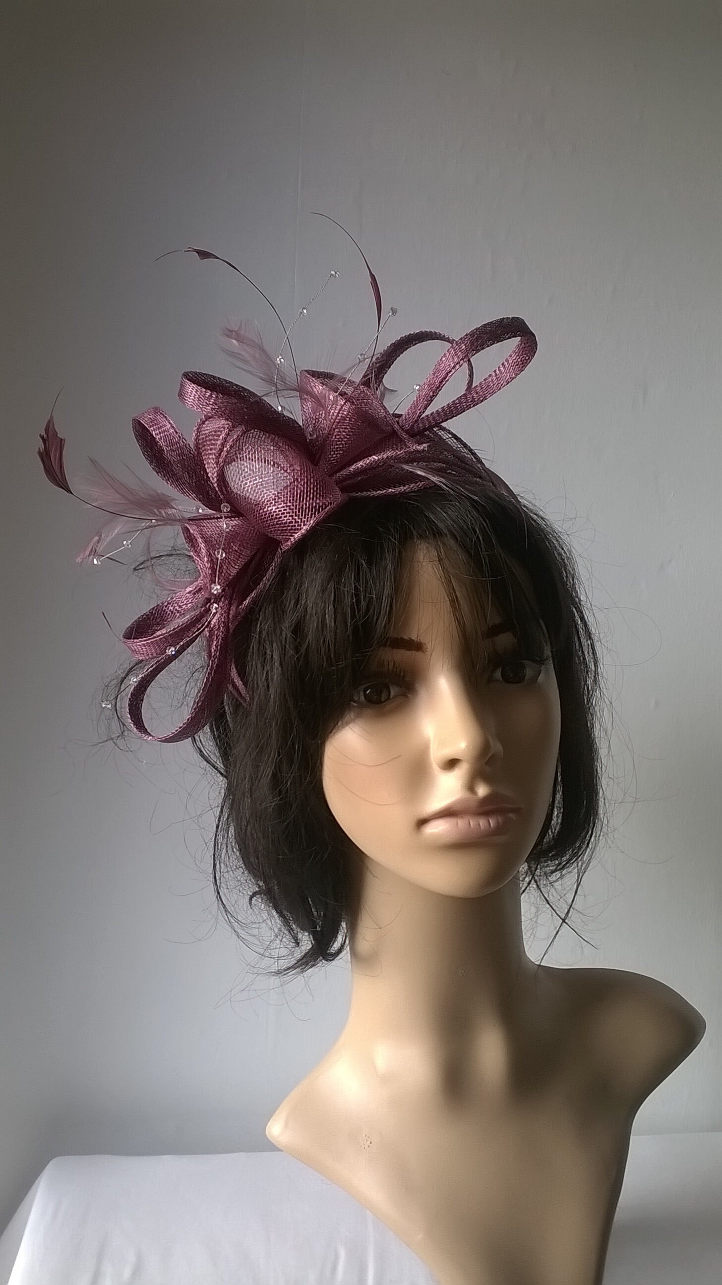 Stunning Mulberry rosette Sinamay and 