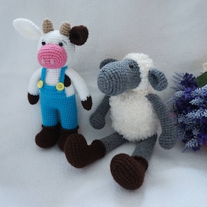 Cow and sheep crochet pattern / farm animals crochet pattern
