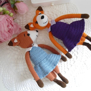 Amigurumi foxes crochet / Foxes with dresses crochet pattern