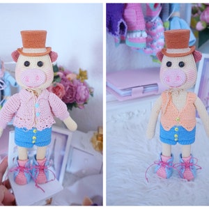 Pretty piggy with outfit crochet pattern