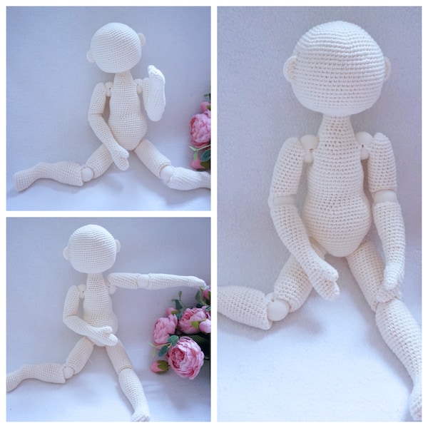 Modèle de crochet de corps de joints de poupée (n'inclut pas les cheveux et le visage brodés)