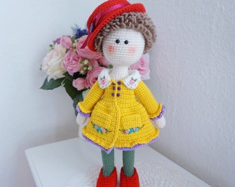 Pretty Tilda doll crochet pattern / doll crochet size 30cm (not include embroidered flowers)