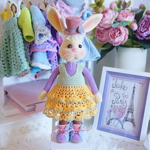 Pretty bunny with outfit crochet pattern / include Hat and shoes