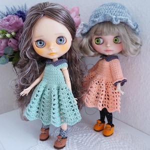 Blythe dress crochet pattern / dress crochet for doll 25-30cm ( not include shoes and hat)