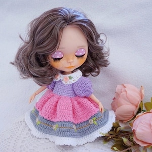 Blythe dress crochet pattern / dress crochet for doll 25-30cm ( not include shoes )