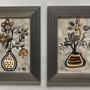 acrylic abstract painting set framed flower wall painting fine art paper