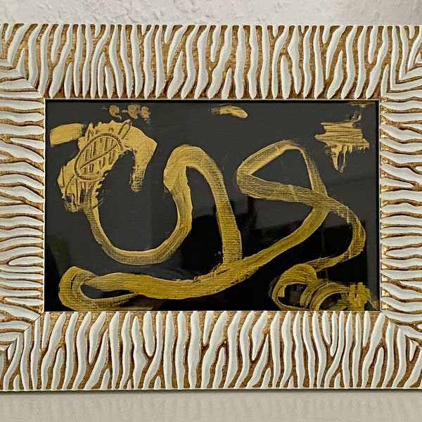 abstract original painting acrylic painting on art paper incl. gold frames   by M.Schöneberg