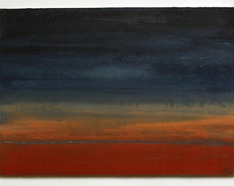 original handmade landscape painting acrylic abstract painting on wood panel by M.Schöneberg 11,5 x 9