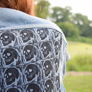 Skull Printed Jacket (Dark Denim)