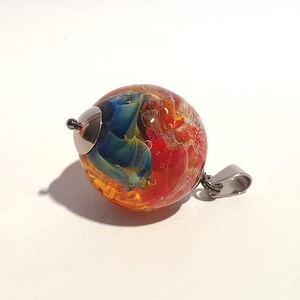 Colgante murano zilverglas opaal rood