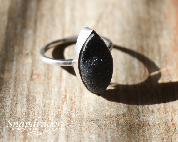Black on sale druzy ring