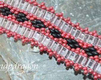 Armband met veenbessentegelkralen, statement damessieraden