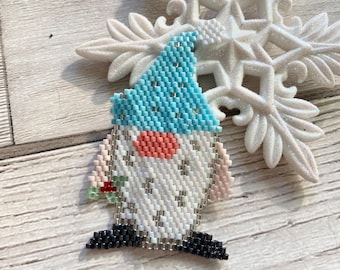 Kralenpatroon kerstgonk: kabouter met steensteek (pdf-patroon)