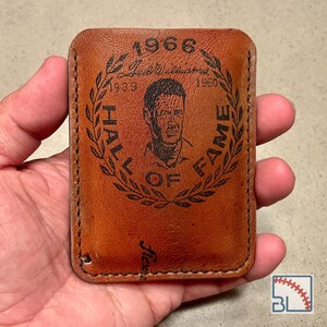 Cartera/tarjetero vintage con diseño de guante de béisbol de Ted Williams
