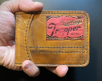 Retro Baseball Genuine Leather Small Framed Wallet Personalized 
