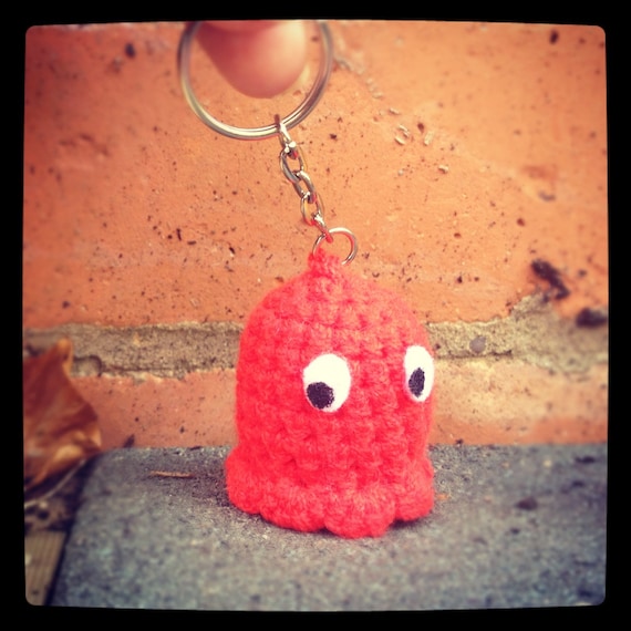 Free Shipping PAC-MAN Ghost Orange Clyde KEY CHAIN CHARM