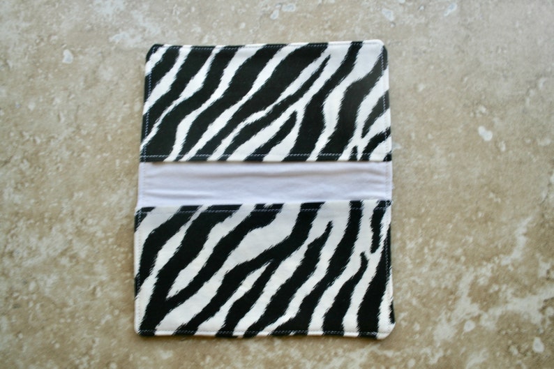 Zebra Print Fabric Checkbook Cover, Coupon Holder, Etsy