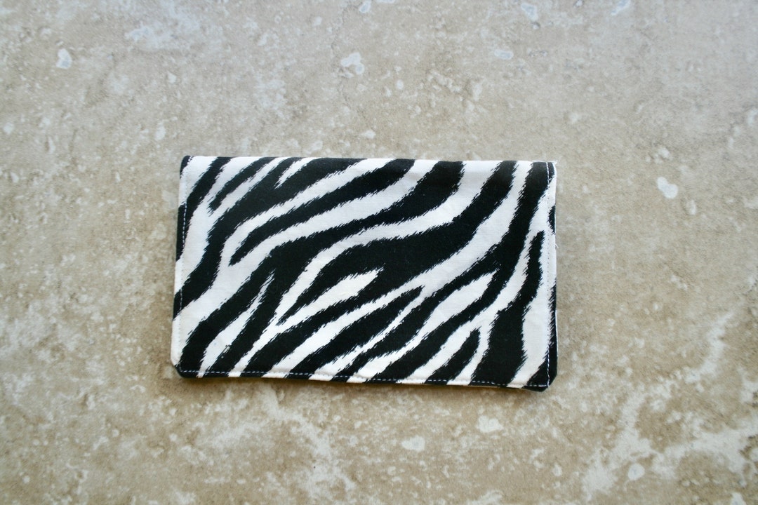 Zebra Print Fabric Checkbook Cover, Coupon Holder, Etsy