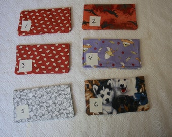 Fabric checkbook cover in fun animal prints