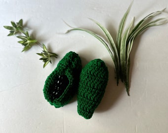 Dark Green Crochet Slippers Toddler’s Booties Soft Warm Slip-on Slipper Gift for Toddler