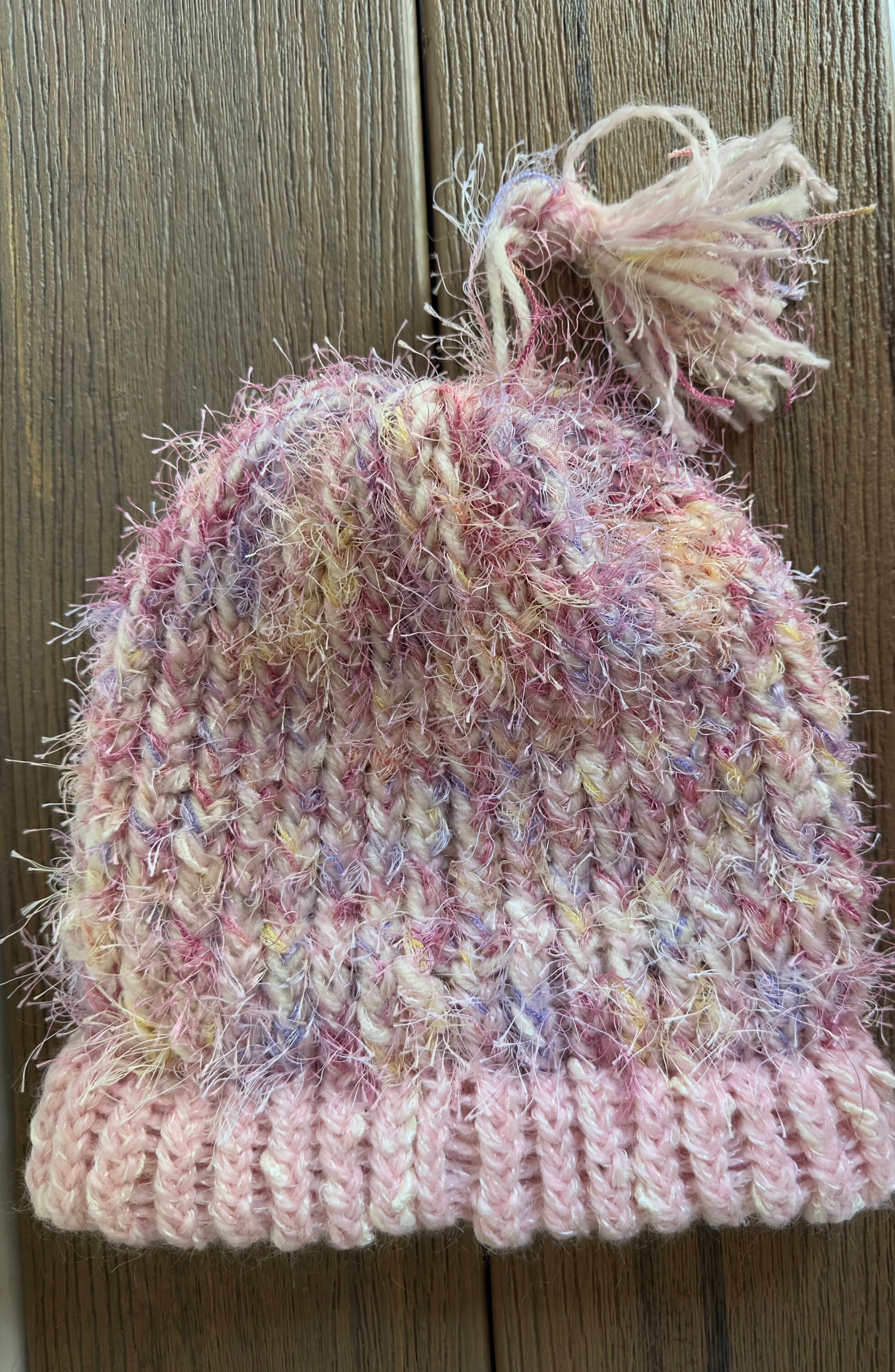Purple Knit Beanie with Cream Tassels Sportsman Pom-Pom 12 main image 2