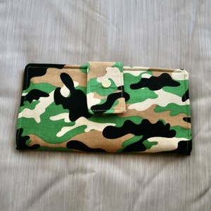 Women's Camouflage Fold Over Cloth Wallet, Organizer Wallet,