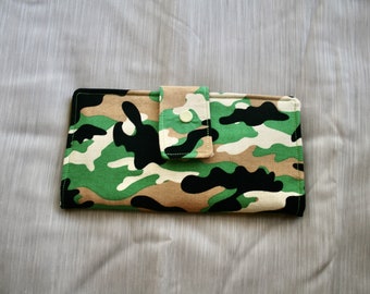 Women's Camouflage Fold Over Cloth Wallet, Organizer Wallet,