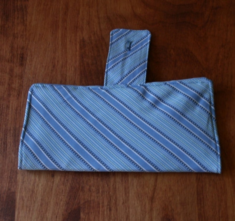 Womens Long Wallet, Fabric Bi-Fold Organizer, Travel Wallet, Light Blue Handmade Wallet, Gift for Teens image 5