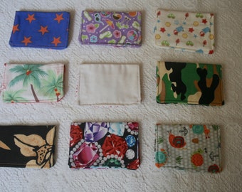 Fabric Credit Card Case, Business Card Holder, Stocking Stuffer, Purse Accessory,Small Card Case,