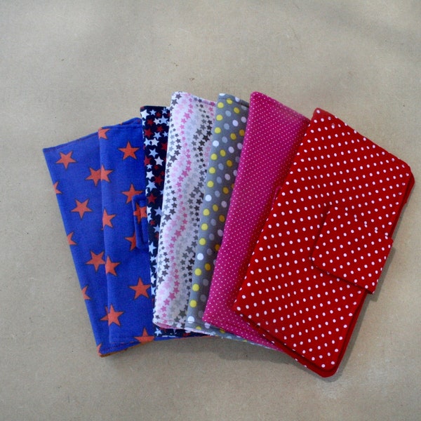 Women's Wallets, Large Fabric Wallet, Women's Clutch Travel Wallet, Stars and Dots, Pick you favorite