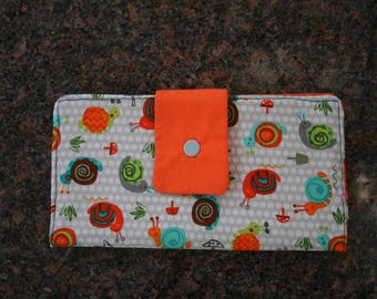 Women's Snap Closure Organizer Wallet Bi Fold Purse Accessory Handmade Clutch