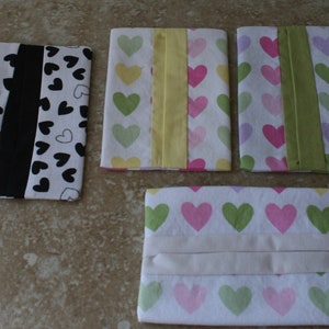 Travel Tissue Holder, Hearts Tissue Cover, Gifts for Teachers, Pocket Tissue Cover, Fabric Tissue Cozy