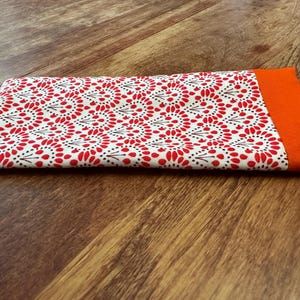 Handmade Padded Fabric Eyeglass Case: 7" x 3" Soft Pouch