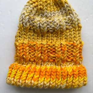 Kids Youth Yellow Knit Winter Beanie   Soft Warm Hat  Autumn Winter Beanie