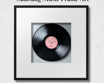 Vintage Vinyl Record Art for Samsung The Frame TV,Love Music Wall Decor,Modern Wall Decor for Home Studio,Custom Album Cover Decor Wall Art