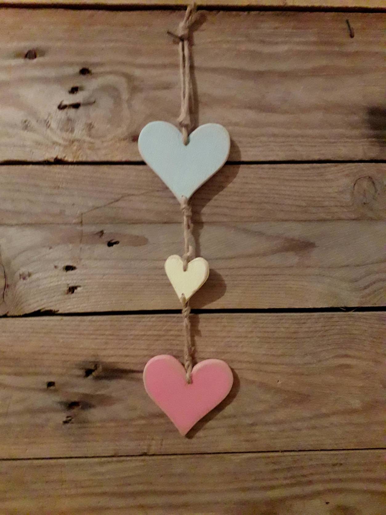 Mini Heart Garland/ Wooden Hearts/ Wall Decor/ Wedding Decor/ Etsy UK