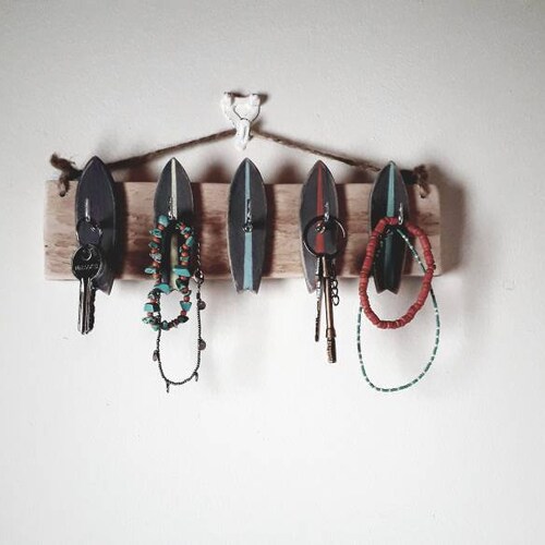 Surfboard Key Hooks/ Jewellery Hooks/ Jewelry Organizer/ Etsy