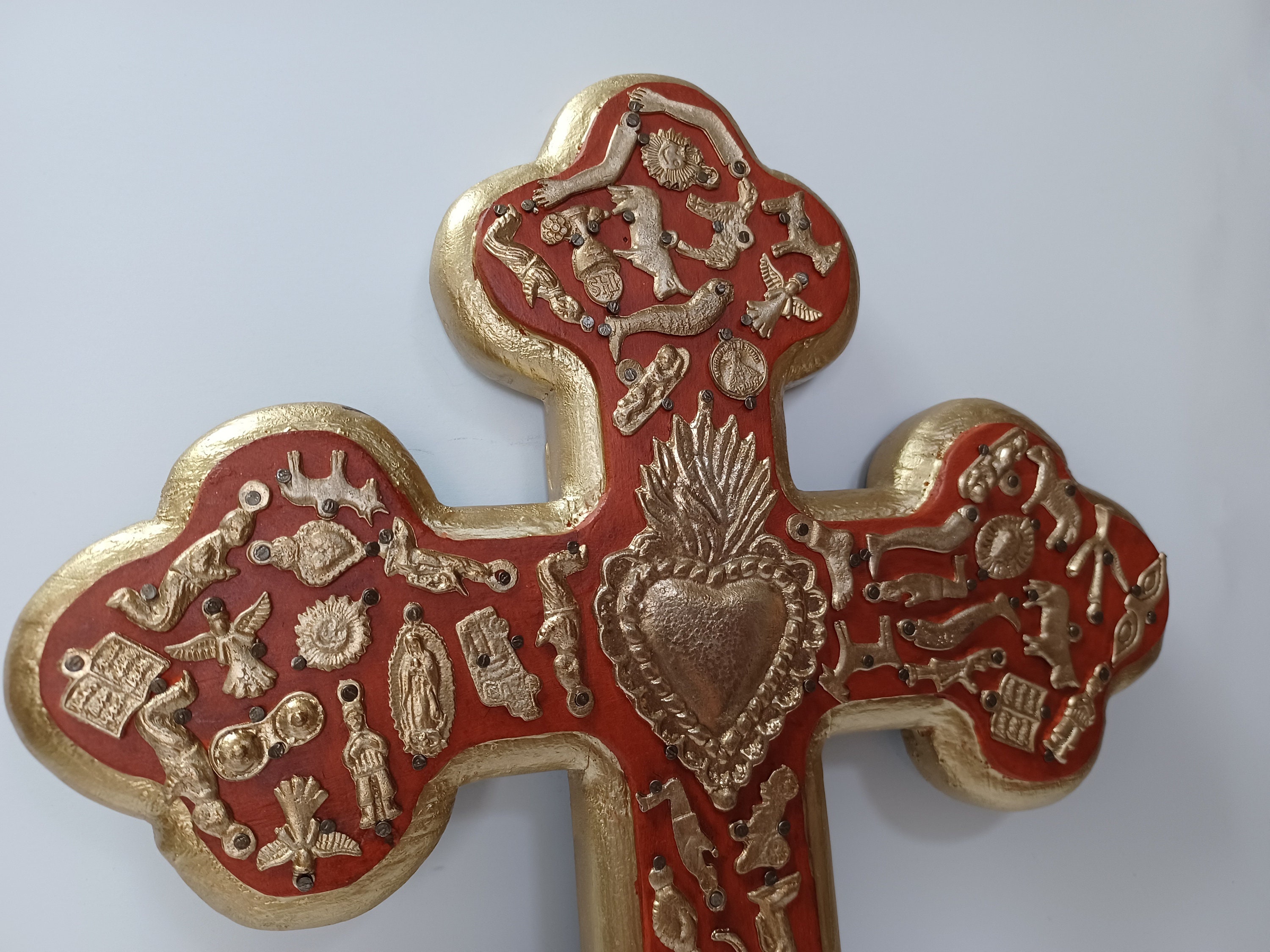 Wall Cross Mexican Milagro Miracle Prayer Charm Religious Art Etsy