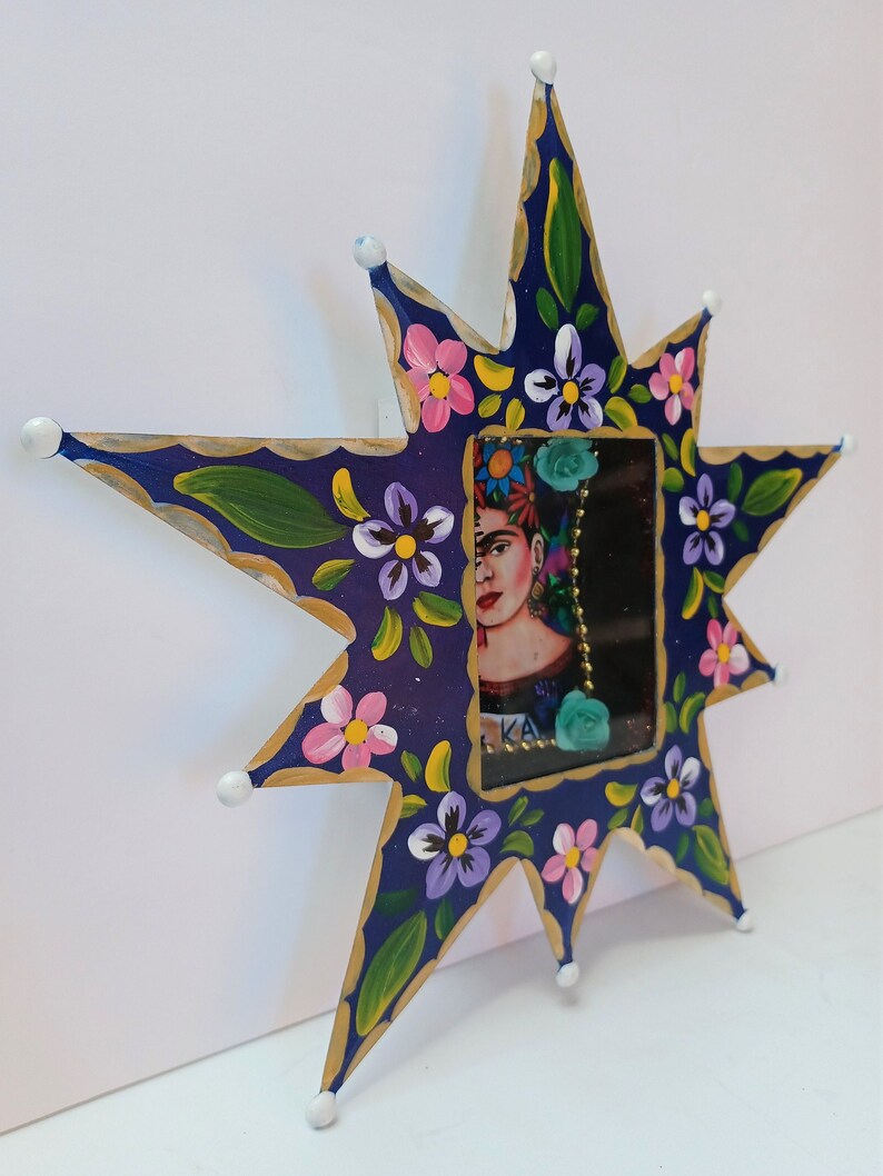 Mexican Tin Nicho Frida Kahlo Glass Box Wall Art Ornament Star - Etsy