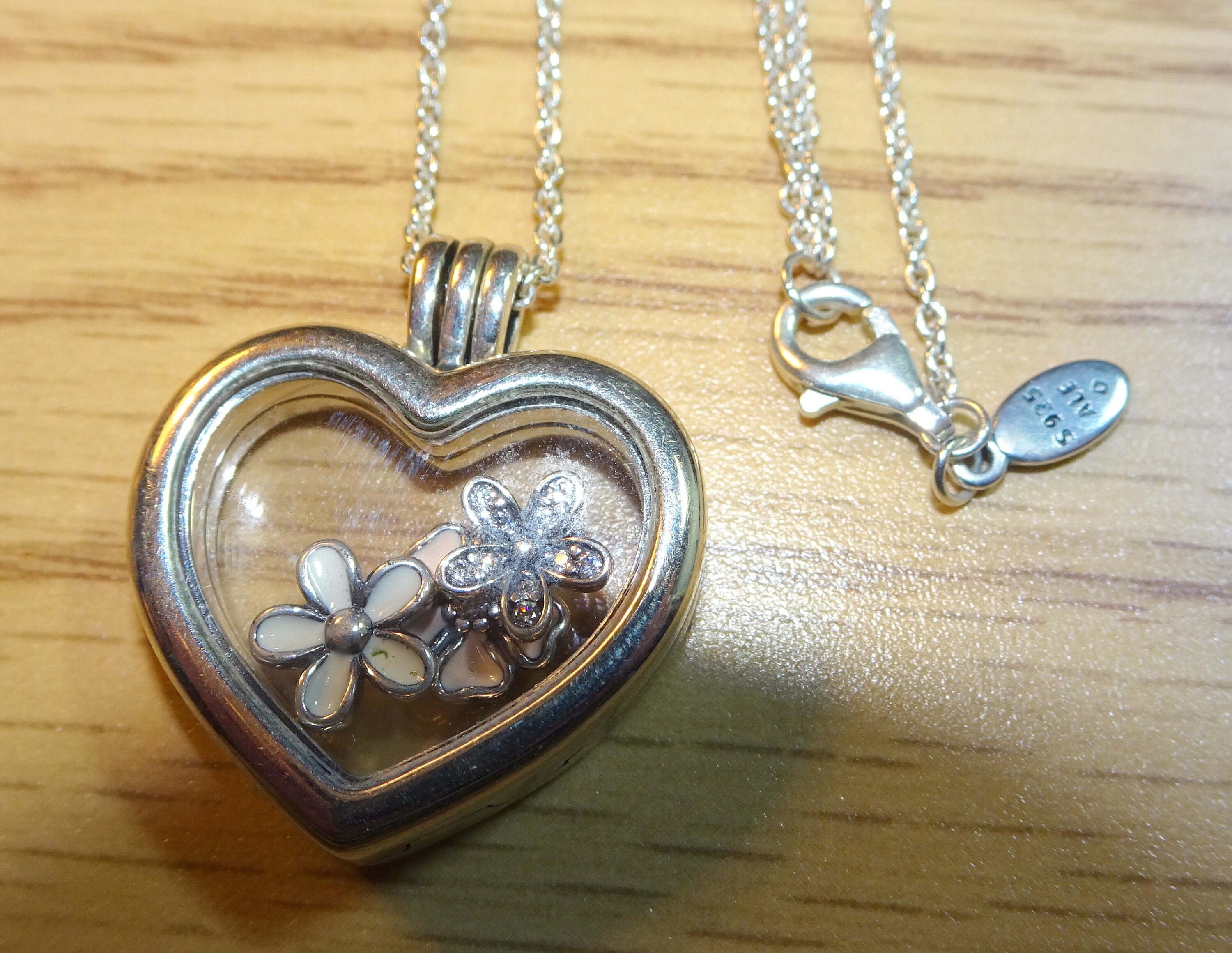 Pandora Sterling Heart and Blooms Locket Necklace Etsy