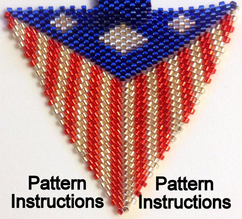 Bead Pattern Instructions Peyote Triangle Pattern Tri0704 Etsy