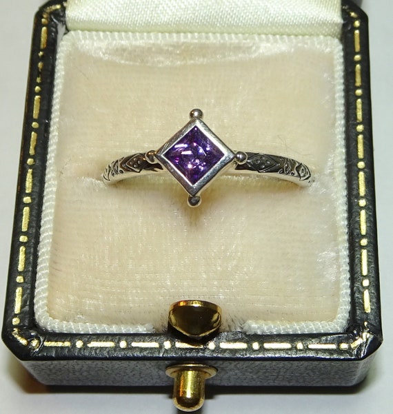 Silpada Purple CZ Belle Fleur Stack Ring - Size 8