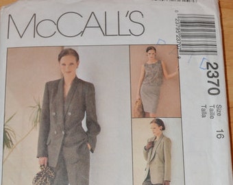 Uncut McCall's 2370, Non-Stop Wardrobe: Jacket, Top, Skirt & Pants, size 16