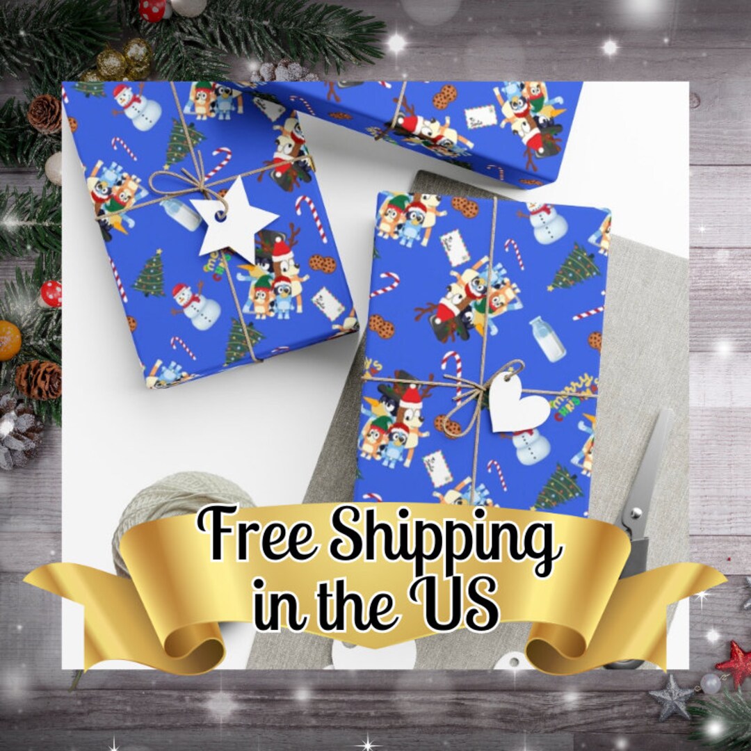 Bluey Christmas Wrapping Paper Bluey Family Gift Wrap Papers Etsy Bluey christmas wrapping paper bluey family gift wrap papers etsy