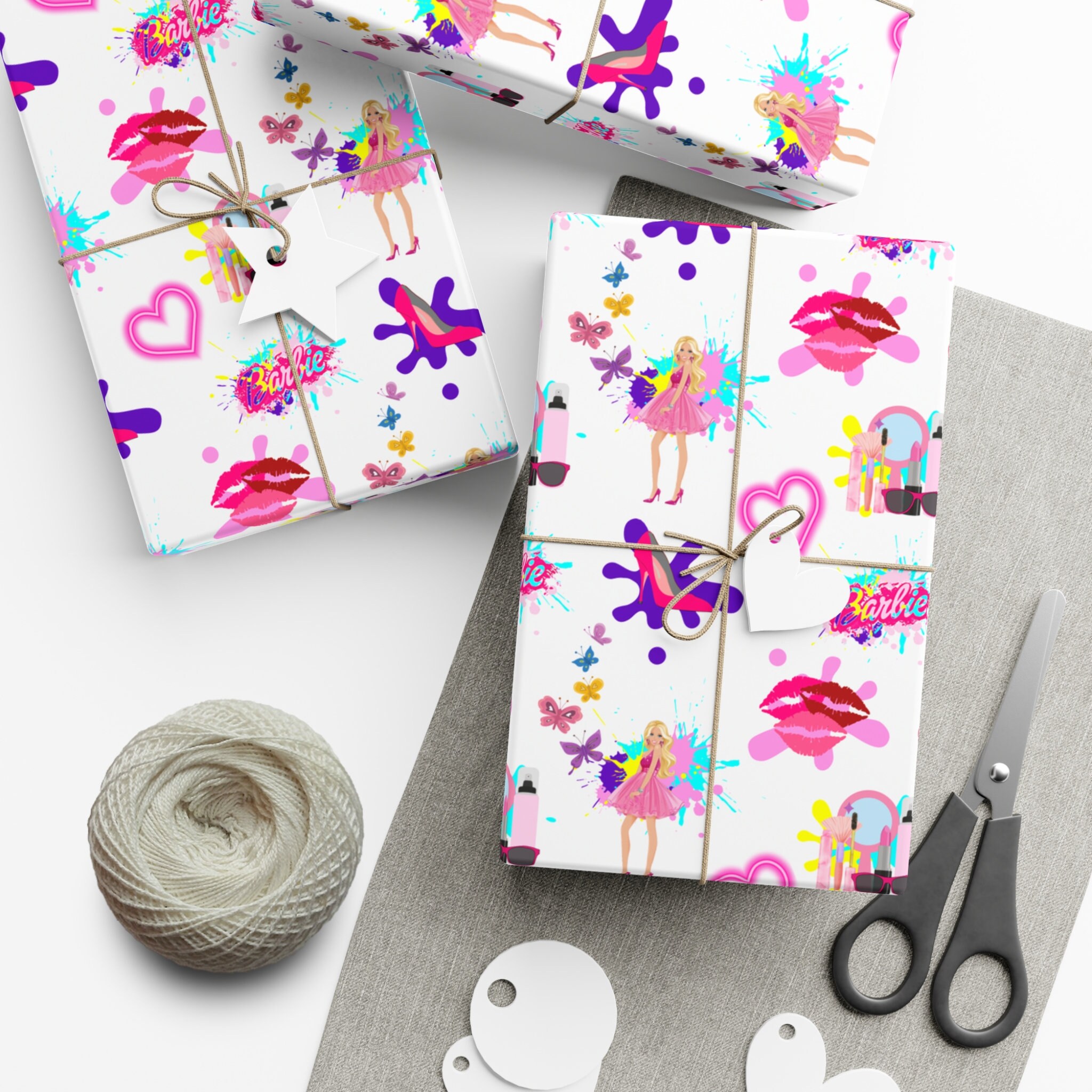 Barbie Gift Wrap Papers Wrapping Paper Etsy