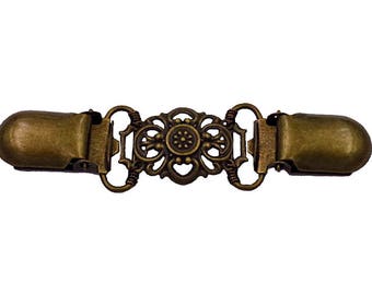 Fancy Bronze Crest Cardigan Clip