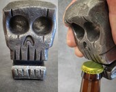 Skull Bottle Opener, Forged From A Solid Block Of Steel, Dia De Los Muertos