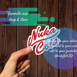 Gamer Stickers: Nuka Cola Logo Water bottle Sticker Waterproof Sticker Laptop Sticker Vinyl Sticker Art Decal image 2