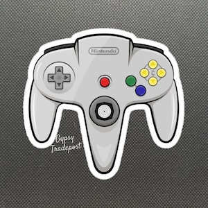 Gamer Stickers: N64 Controller | Water bottle Sticker | Waterproof Sticker | Laptop Sticker | Vinyl Sticker | Art |Decal |